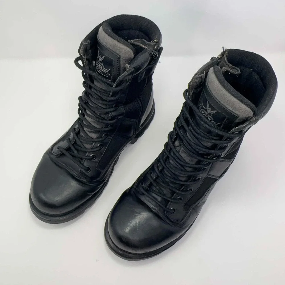 Thorogood 834-6889 Tactical Duty Boots Mens 9M Black Leather Side Zip Waterproof
